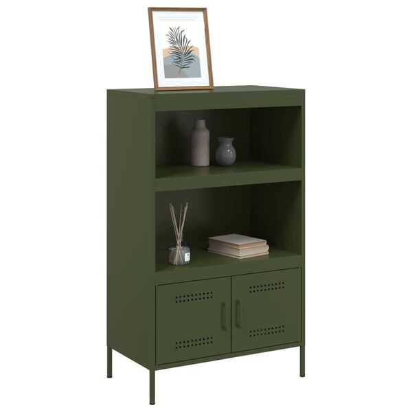vidaXL Ραφιέρα Πράσινο Λαδί 68x39x113 εκ. από Ατσάλι