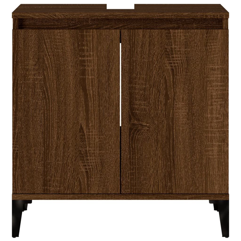 vidaXL Ντουλάπι Νιπτήρα Καφέ Δρυς 58x33x60 εκ. Επεξεργασμένο Ξύλο