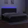 vidaXL &Kappa;&rho;&epsilon;&beta;ά&tau;&iota; Boxspring &mu;&epsilon; &Sigma;&tau;&rho;ώ&mu;&alpha; & LED &Mu;&alpha;ύ&rho;&omicron; 200x200 &epsilon;&kappa;. &Upsilon;&phi;&alpha;&sigma;&mu;ά&tau;&iota;&nu;&omicron;