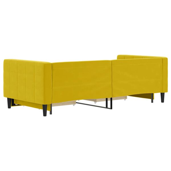 vidaXL Καναπές Κρεβάτι Συρόμενος Κίτρινο 90x200εκ. Βελούδινος Συρτάρια