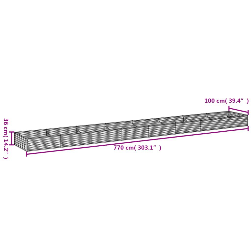 vidaXL Ζαρντινιέρα 770 x 100 x 36 εκ. από Ατσάλι Σκληρυθέν στον Αέρα