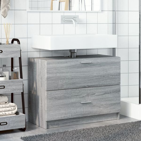 vidaXL &Nu;&tau;&omicron;&upsilon;&lambda;ά&pi;&iota; &Nu;&iota;&pi;&tau;ή&rho;&alpha; Grey Sonoma 78x37x59 &epsilon;&kappa;. &Epsilon;&pi;&epsilon;&xi;&epsilon;&rho;&gamma;&alpha;&sigma;&mu;έ&nu;&omicron; &Xi;ύ&lambda;&omicron;