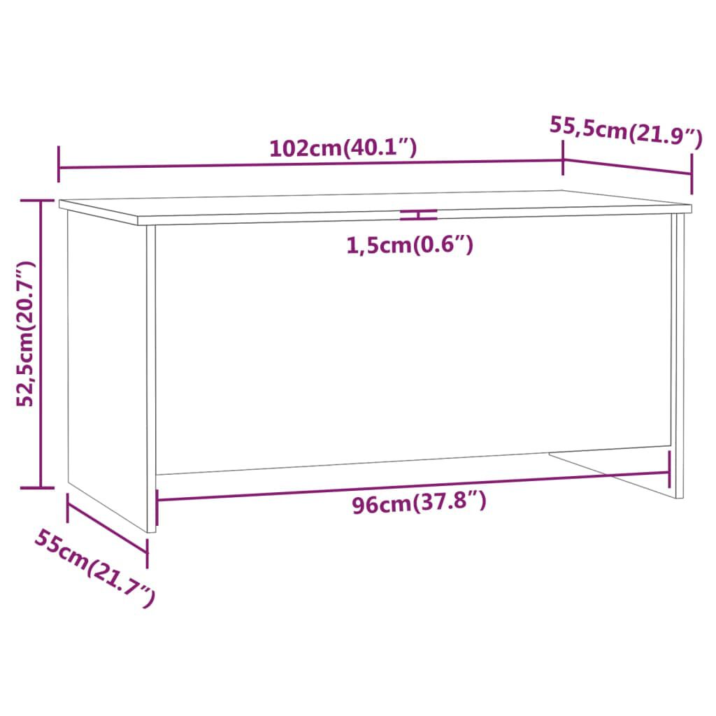 vidaXL Τραπεζάκι Σαλονιού Γκρι Σκυρ. 102x55,5x52,5 εκ. Επεξεργ. Ξύλο