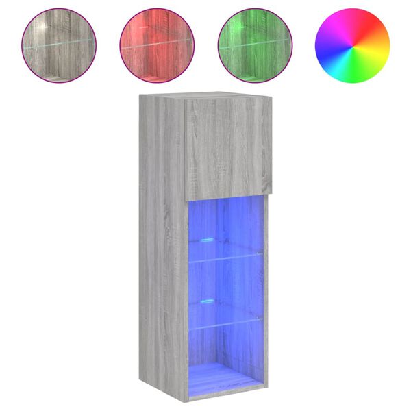 vidaXL Έ&pi;&iota;&pi;&lambda;&omicron; &Tau;&eta;&lambda;&epsilon;ό&rho;&alpha;&sigma;&eta;&sigmaf; &mu;&epsilon; LED &Gamma;&kappa;&rho;&iota; Sonoma 30,5x30x90 &epsilon;&kappa;.