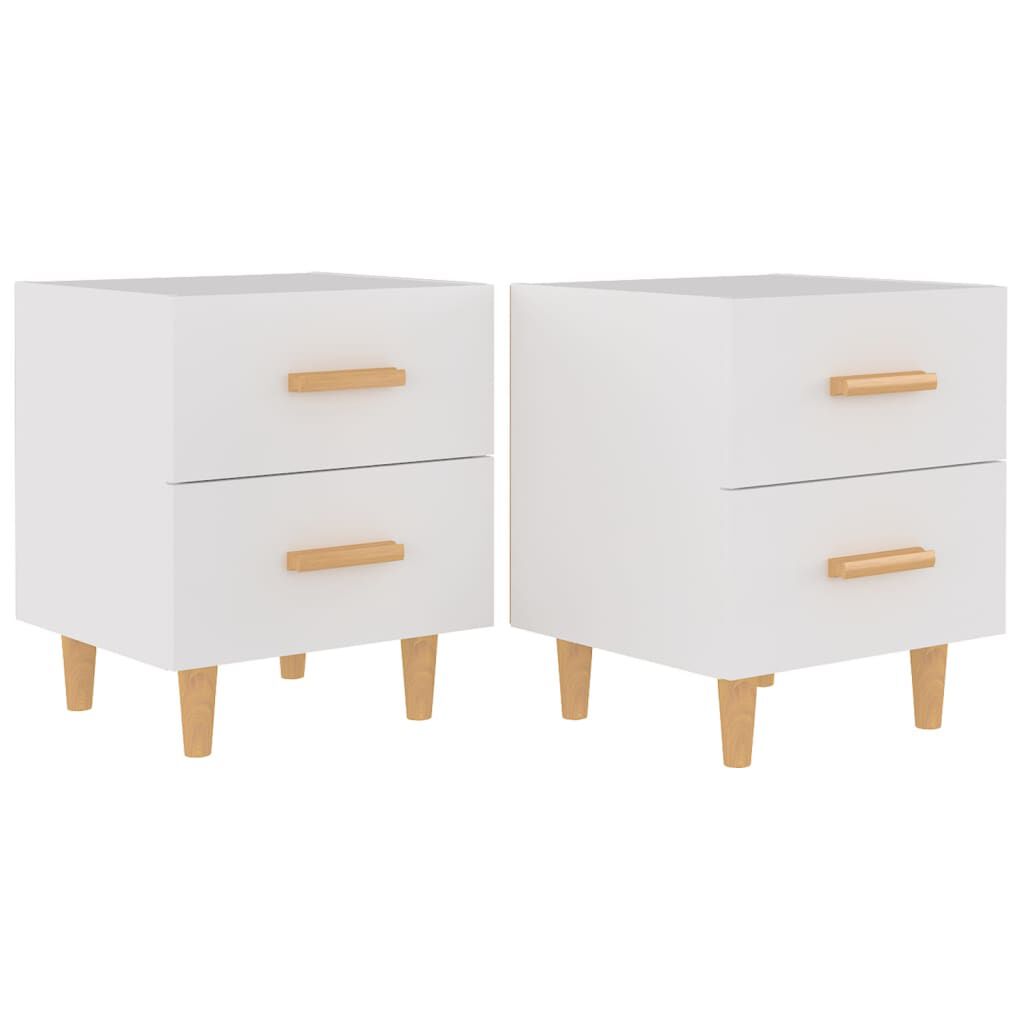 vidaXL Κομοδίνα 2 τεμ. Λευκά 40 x 35 x 47,5 εκ.