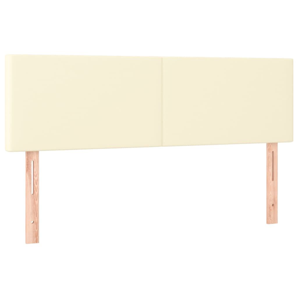 vidaXL Κρεβάτι Boxspring με Στρώμα Κρεμ 140x190εκ. από Συνθετικό Δέρμα