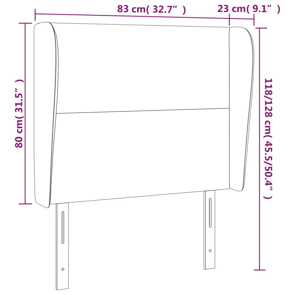 vidaXL Κεφαλάρι με Πτερύγια Μπλε 83x23x118/128 εκ. Υφασμάτινο