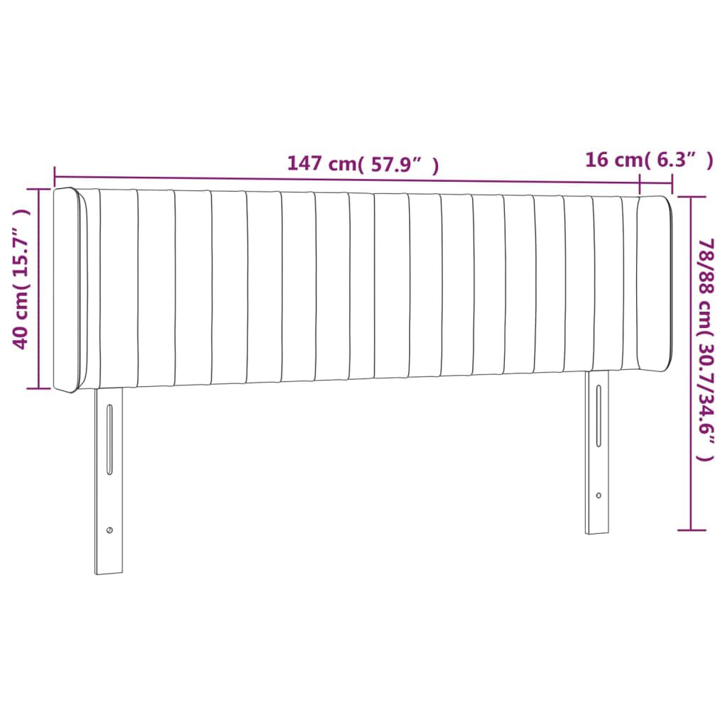 vidaXL Κεφαλάρι Κρεβατιού LED Ανοιχτό Γκρι 147x16x78/88 εκ. Υφασμάτινο