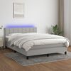 vidaXL &Kappa;&rho;&epsilon;&beta;ά&tau;&iota; Boxspring &mu;&epsilon; &Sigma;&tau;&rho;ώ&mu;&alpha; & LED &Alpha;&nu;.&Gamma;&kappa;&rho;&iota; 140x190&epsilon;&kappa;. &Upsilon;&phi;&alpha;&sigma;&mu;ά&tau;&iota;&nu;&omicron;