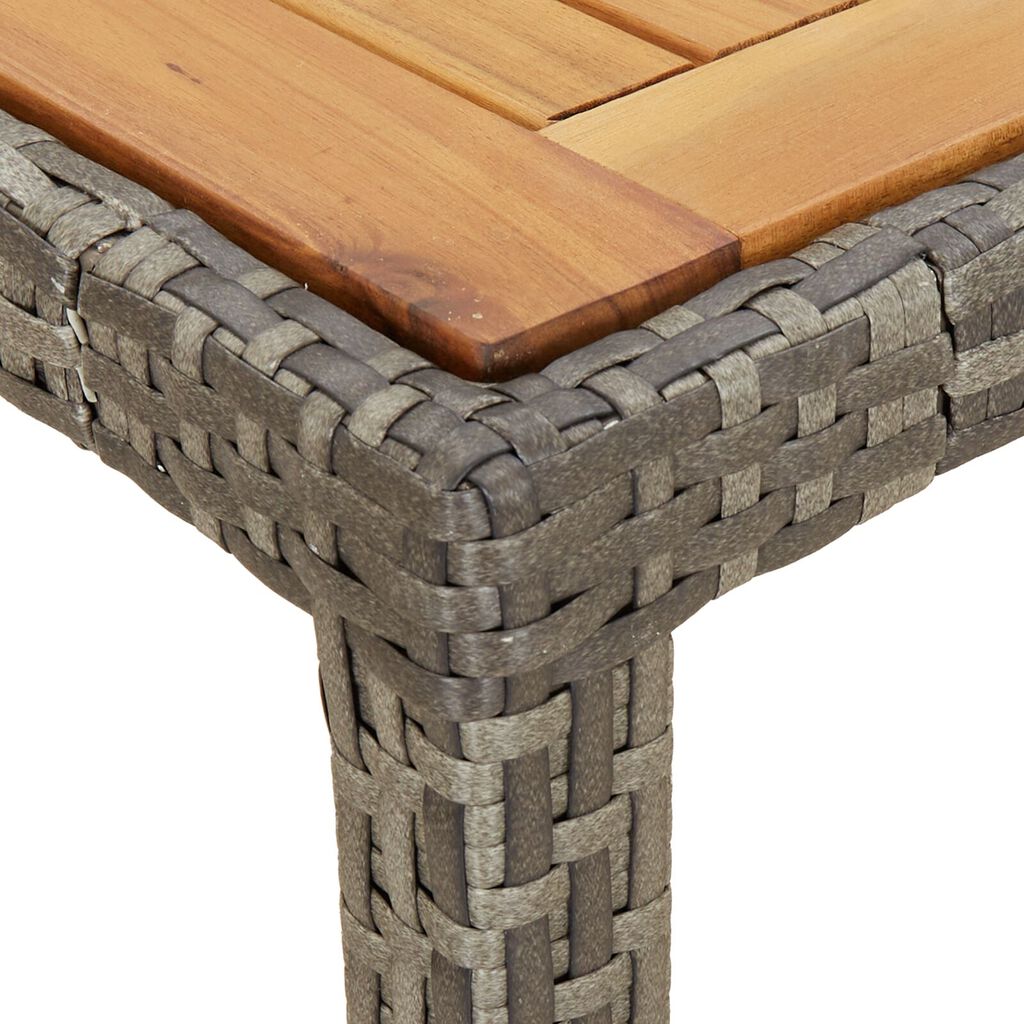 vidaXL Τραπέζι Φαγητού Κήπου Γκρι 150x90x75 εκ. Πολυ Ράτανας