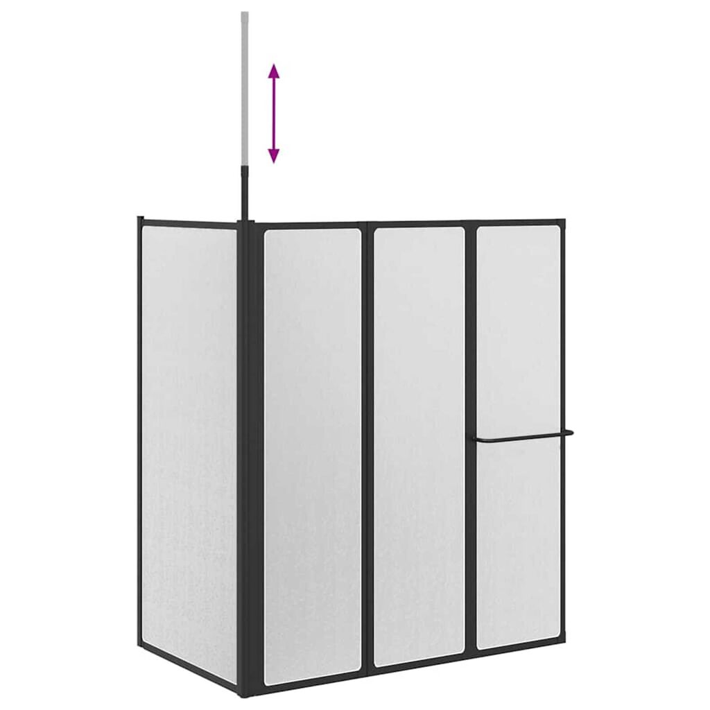 vidaXL Διαχωριστικό ντους Other Μαύρο 120 x 70 x 137 εκ Αλουμίνιο