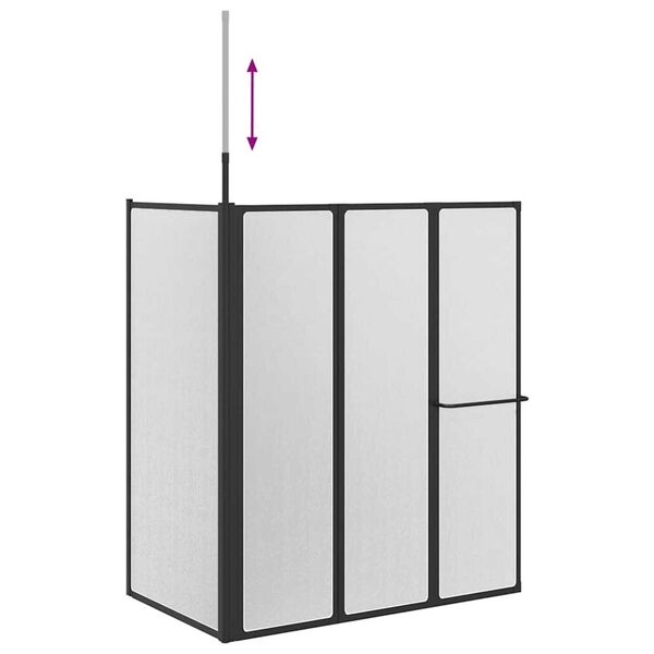 vidaXL Διαχωριστικό ντους Other Μαύρο 120 x 70 x 137 εκ Αλουμίνιο