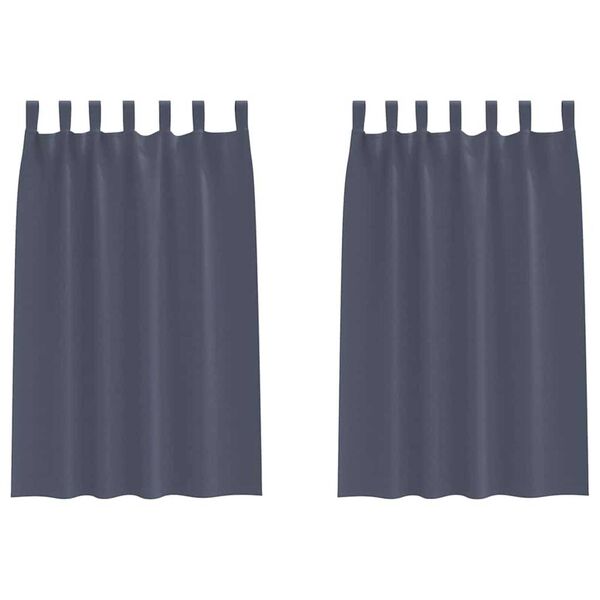 vidaXL Κουρτίνες με κουρτίνες 2 pcs Ανθρακί Πολυεστέρας