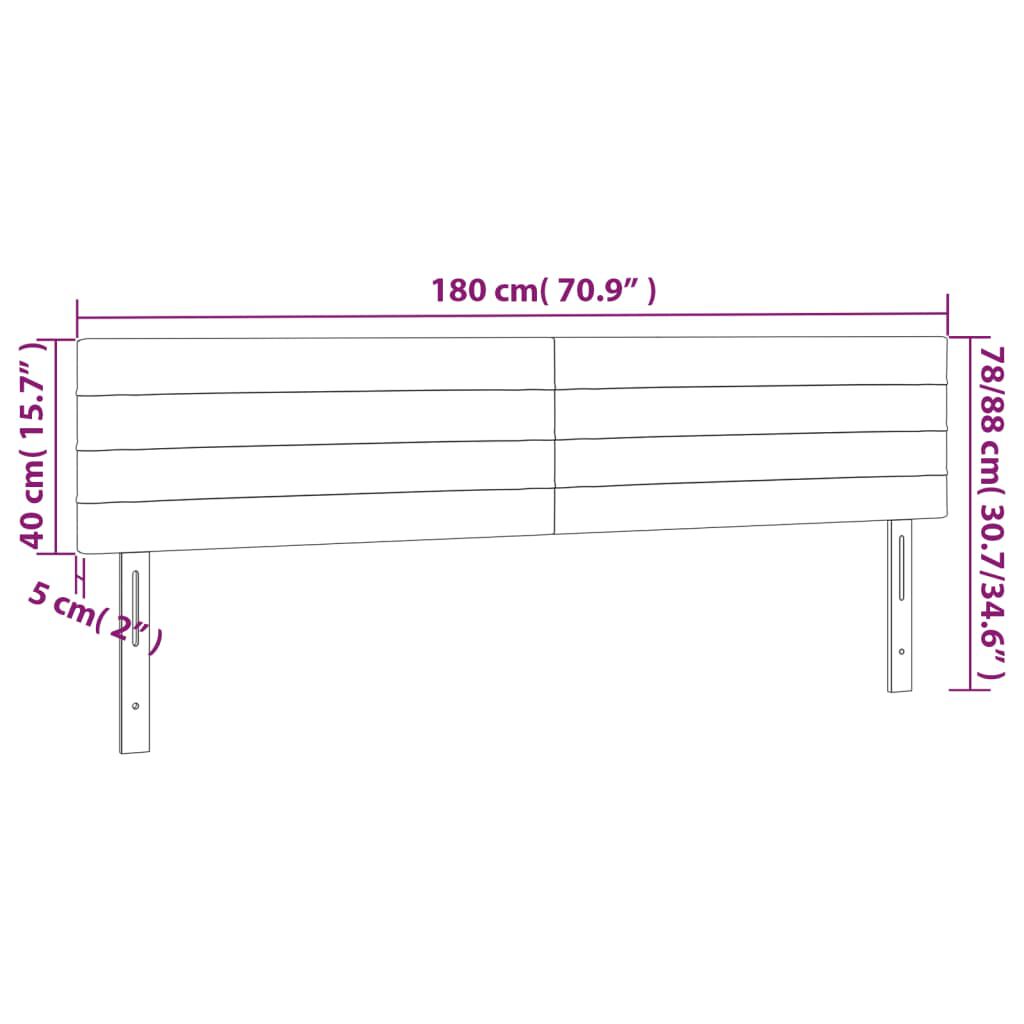 vidaXL Κεφαλάρια Κρεβατιού 2 τεμ. Taupe 90x5x78/88 εκ. Υφασμάτινο