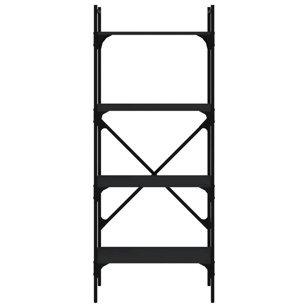 vidaXL Βιβλιοθήκη 4 Επιπέδων Μαύρη 56x31,5x138,5 εκ. Επεξεργ. Ξύλο