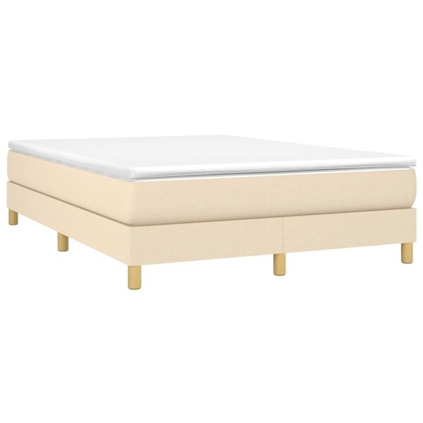vidaXL &Kappa;&rho;&epsilon;&beta;ά&tau;&iota; Boxspring &mu;&epsilon; &Sigma;&tau;&rho;ώ&mu;&alpha; &Kappa;&rho;&epsilon;&mu; 140x190 &epsilon;&kappa;. &Upsilon;&phi;&alpha;&sigma;&mu;ά&tau;&iota;&nu;&omicron;