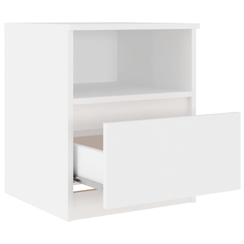 vidaXL Κομοδίνο Λευκό 40 x 40 x 50 εκ. από Επεξ. Ξύλο
