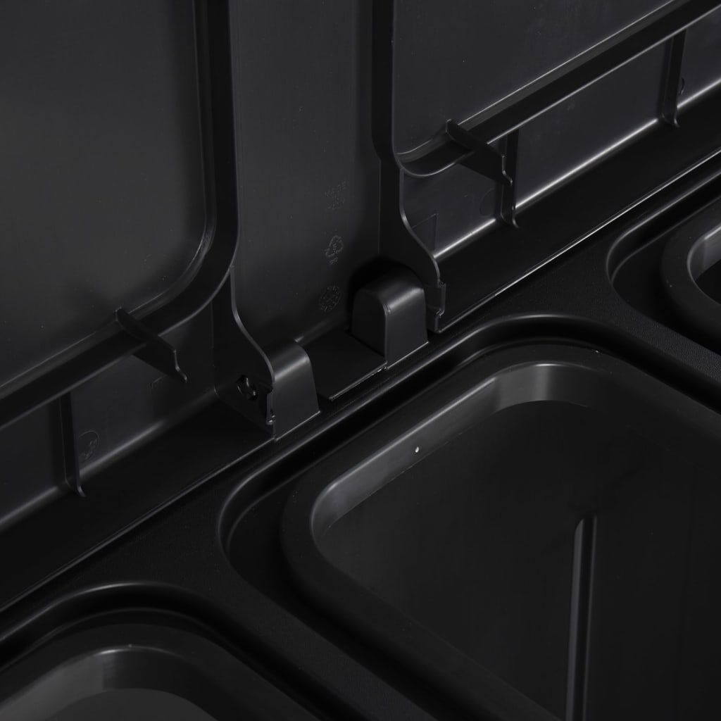 vidaXL Κάδος Απορριμμάτων με 2 Πόρτες Μαύρος 65 x 45 x 88 εκ. PP