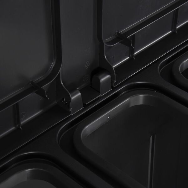 vidaXL Κάδος Απορριμμάτων με 2 Πόρτες Μαύρος 65 x 45 x 88 εκ. PP