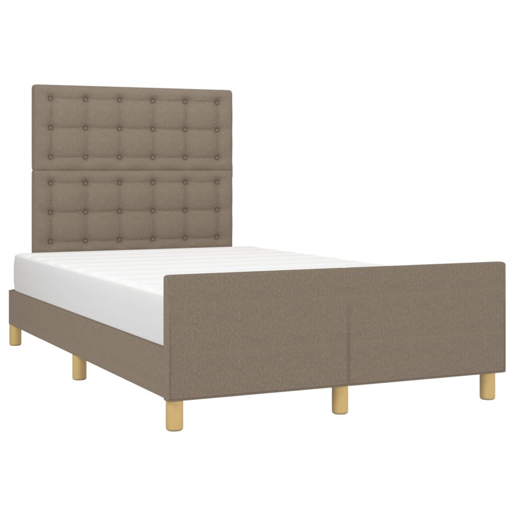 vidaXL Σκελετός Κρεβατιού Χωρίς Στρώμα Taupe 120x200 εκ. Υφασμάτινο