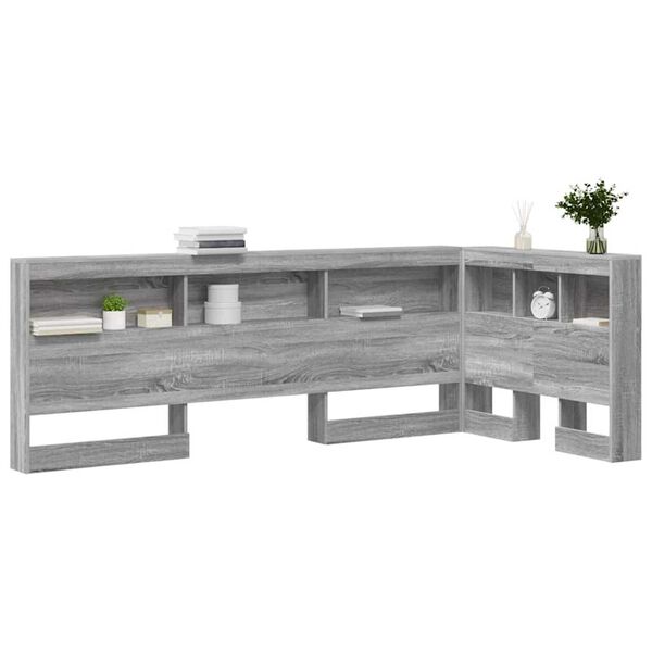 vidaXL Κεφαλάρι Αποθήκης με ράφι Γκρι sonoma 75 cm Επεξεργασμένο ξύλο