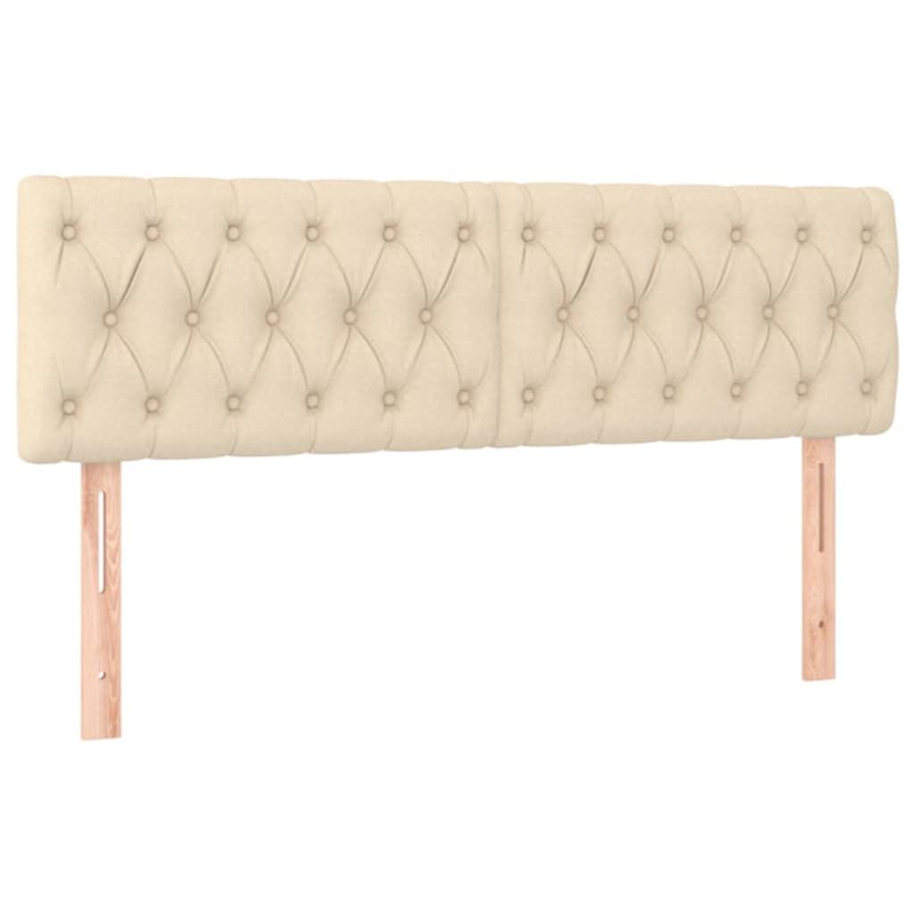 vidaXL Κρεβάτι Boxspring με Στρώμα Κρεμ 140x190 εκ. Υφασμάτινο