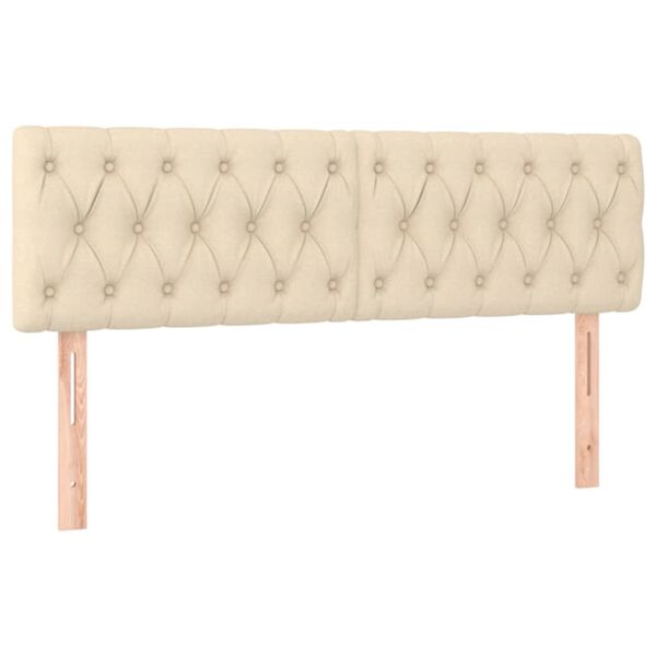 vidaXL Κρεβάτι Boxspring με Στρώμα Κρεμ 140x190 εκ. Υφασμάτινο