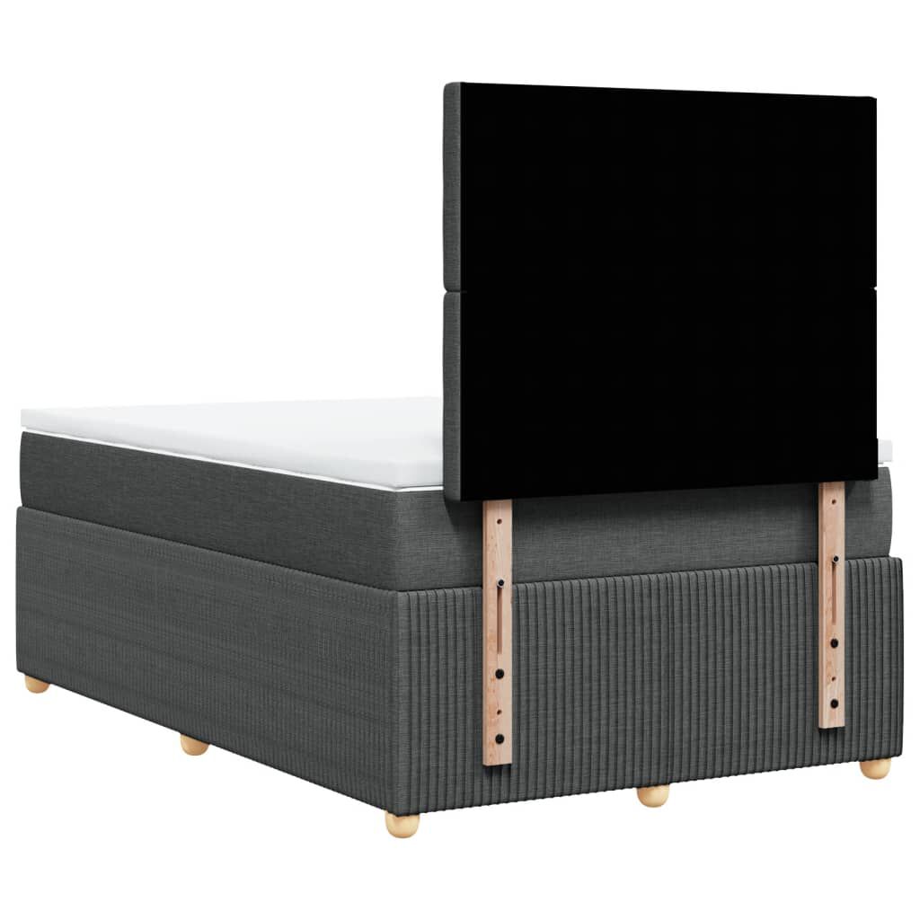 vidaXL Κρεβάτι Boxspring με Στρώμα Σκούρο Γκρι 120x190 εκ Υφασμάτινο