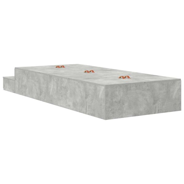 vidaXL Κρεβάτι Αποθήκευσης Γκρι Σκυρόδεμα 75x190 εκ