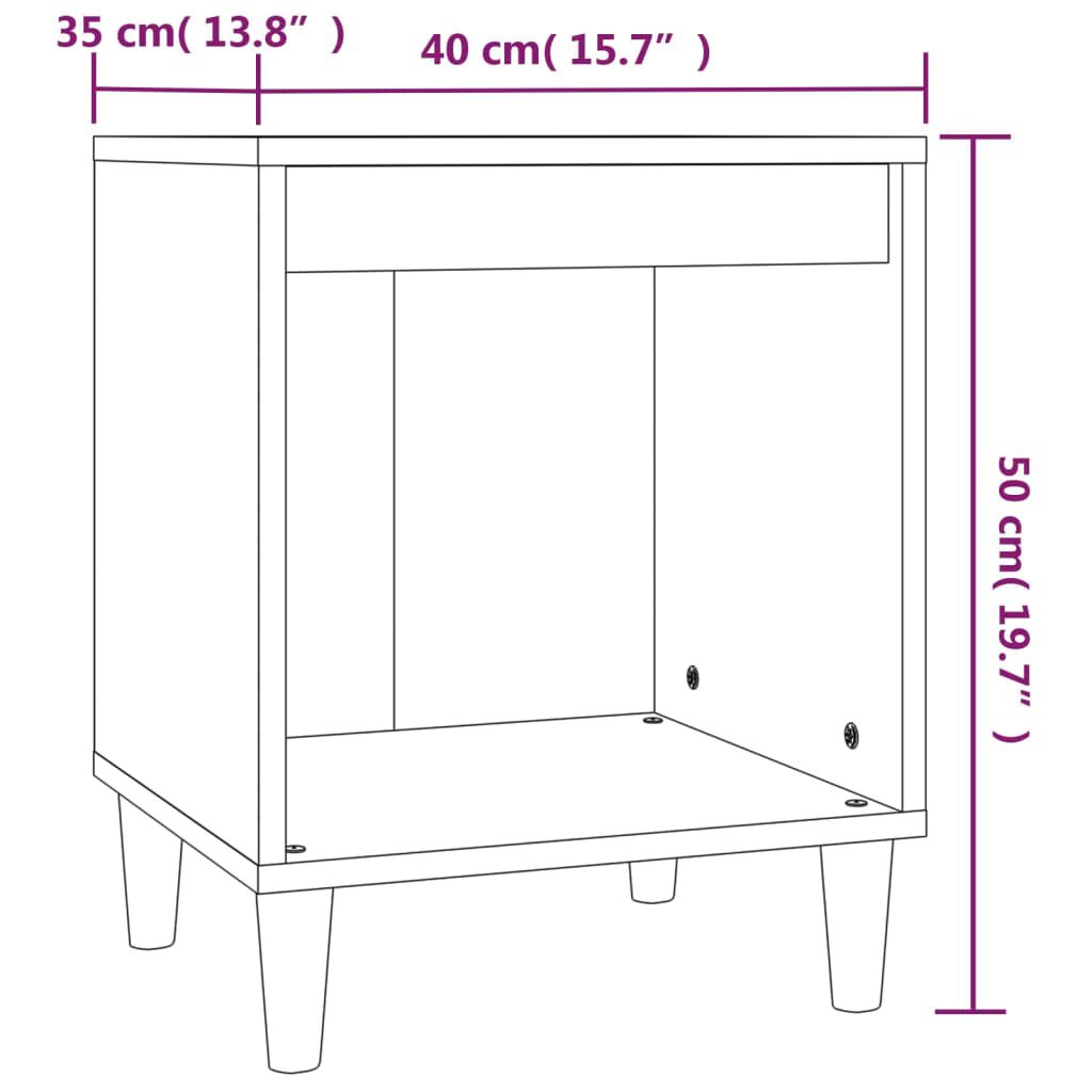 vidaXL Κομοδίνα 2 τεμ. Καπνιστή Δρυς 40 x 35 x 50 εκ.