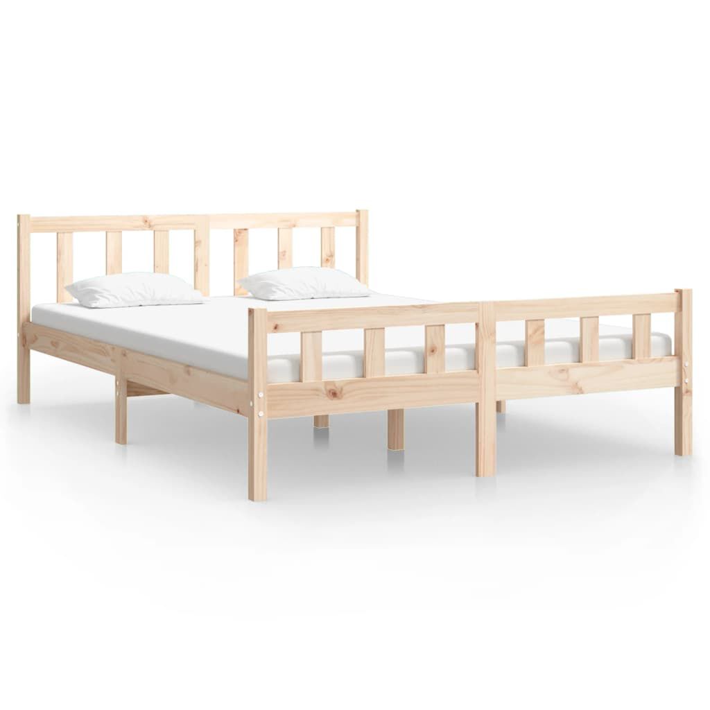 vidaXL Πλαίσιο Κρεβατιού 150 x 200 εκ. Μασίφ Ξύλο King Size