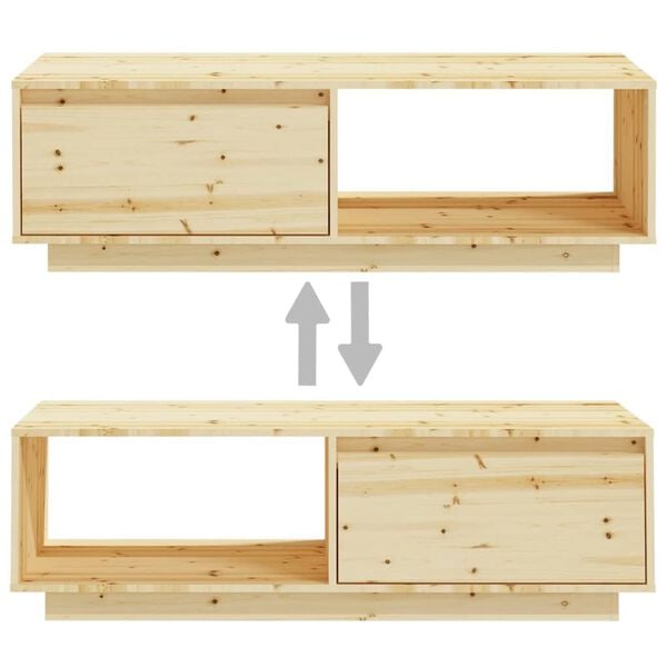 vidaXL Τραπεζάκι Σαλονιού 110 x 50 x 33,5 εκ. από Μασίφ Ξύλο Ελάτης