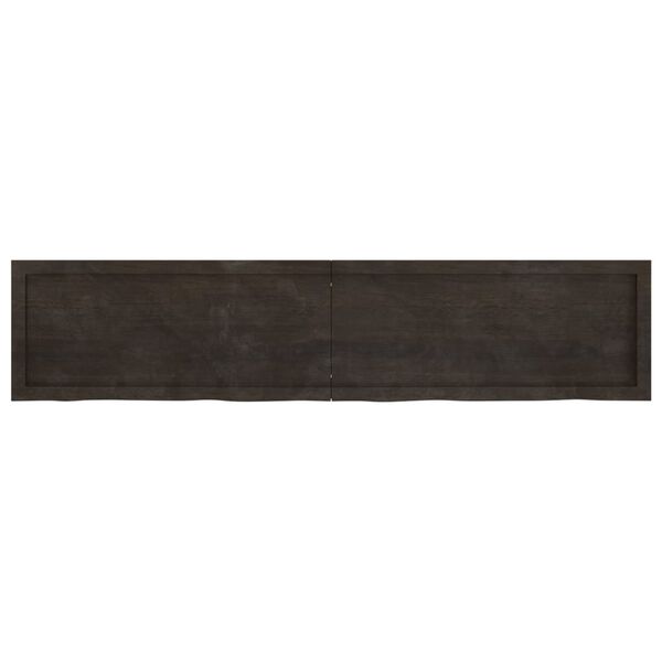 vidaXL Επιφάνεια Τραπεζιού Σκούρο Καφέ 180x40x(2-4)εκ Επεξ. Μασίφ Δρυς