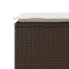 vidaXL Πάγκος κήπου με μαξιλάρι καφέ 110x40x44 cm Poly Rattan