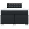 vidaXL Κρεβάτι Boxspring με Στρώμα Μαύρο 120x190εκ.από Συνθετικό Δέρμα