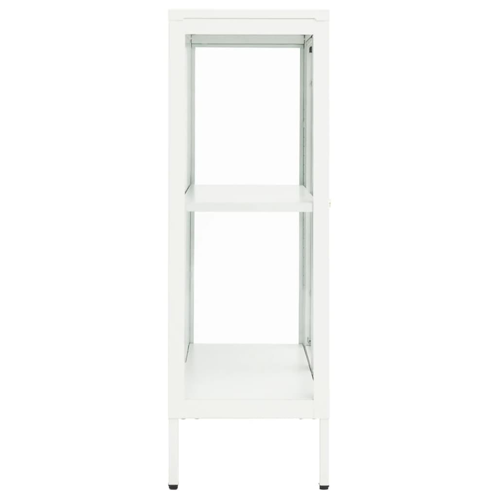 vidaXL Μπουφές Λευκός 75 x 35 x 105 εκ. από Ατσάλι και Γυαλί
