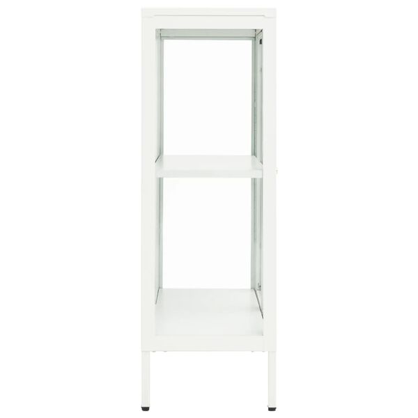vidaXL Μπουφές Λευκός 75 x 35 x 105 εκ. από Ατσάλι και Γυαλί