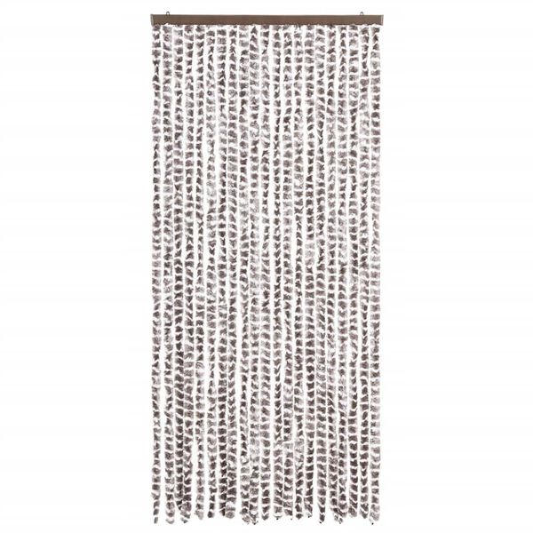 vidaXL Σήτα - Κουρτίνα Πόρτας Taupe / Λευκό 90 x 220 εκ. από Σενίλ
