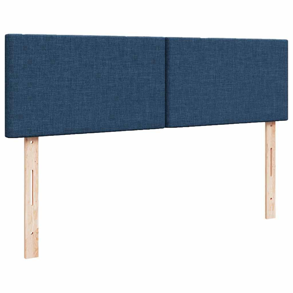 vidaXL Οθωμανικό κρεβάτι με στρώμα μπλε 140x200cm ύφασμα