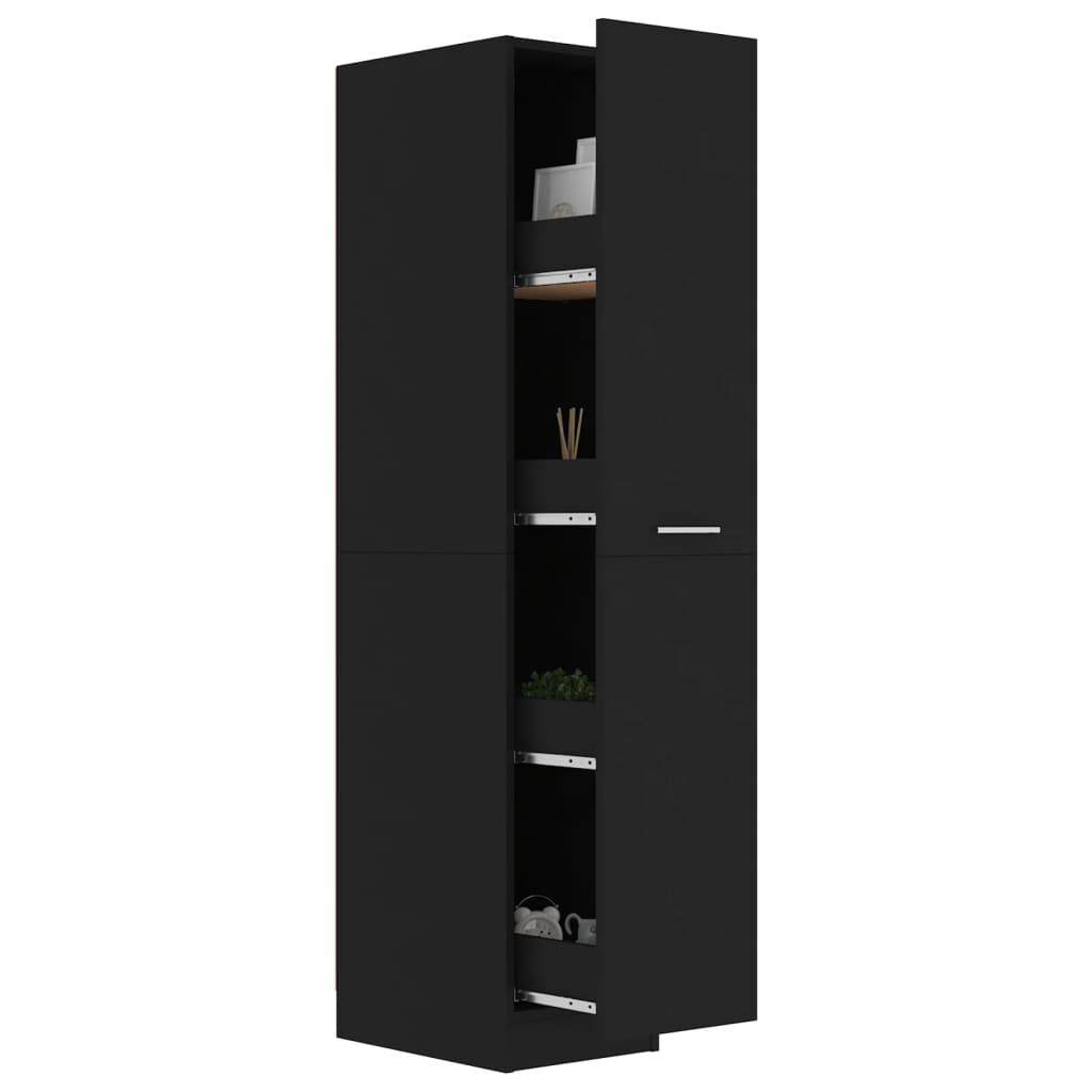 vidaXL Συρταριέρα Γενικής Χρήσης Μαύρο 30 x 42,5 x 150 από Επεξ. Ξύλο
