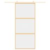 vidaXL Συρόμενη Πόρτα Χρυσή 90 x 205 εκ. από Γυαλί ESG και Αλουμίνιο