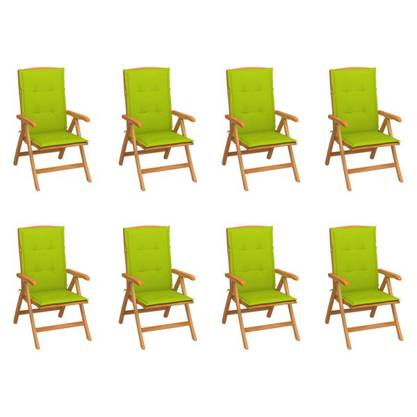 vidaXL &Kappa;&alpha;&rho;έ&kappa;&lambda;&epsilon;&sigmaf; &Kappa;ή&pi;&omicron;&upsilon; &Alpha;&nu;&alpha;&kappa;&lambda;&iota;&nu;ό&mu;&epsilon;&nu;&epsilon;&sigmaf; 8 &tau;&epsilon;&mu;. &Mu;&alpha;&sigma;ί&phi; &Xi;ύ&lambda;&omicron; Teak & &Mu;&alpha;&xi;&iota;&lambda;ά&rho;&iota;&alpha;