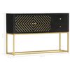 vidaXL Μπουφές Μαύρος/Χρυσός 120 x 30 x 75 εκ. από Μασίφ Ξύλο Μάνγκο