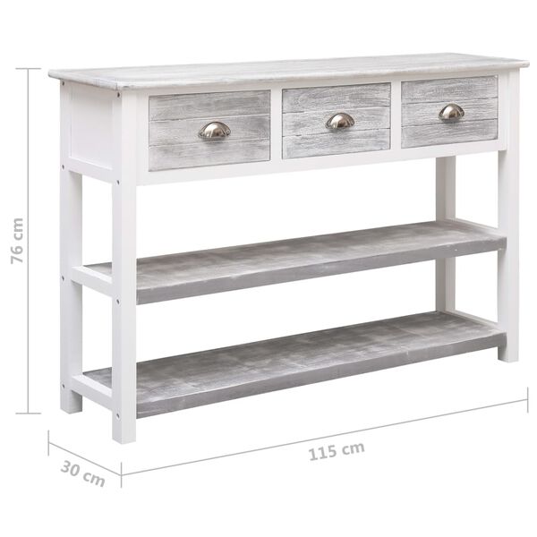 vidaXL Μπουφές Αντικέ Γκρι 115 x 30 x 76 εκ. από Ξύλο