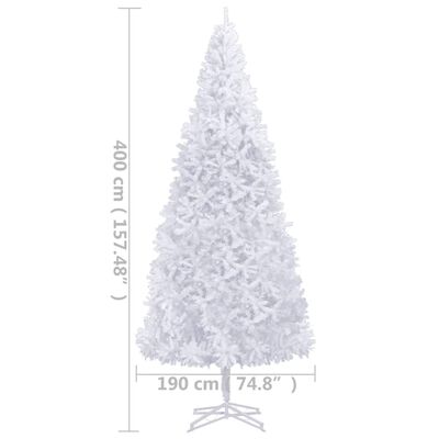 vidaXL Χριστουγεν Δέντρο Τεχνητό Προφωτισμένο Λευκό 400 εκ.