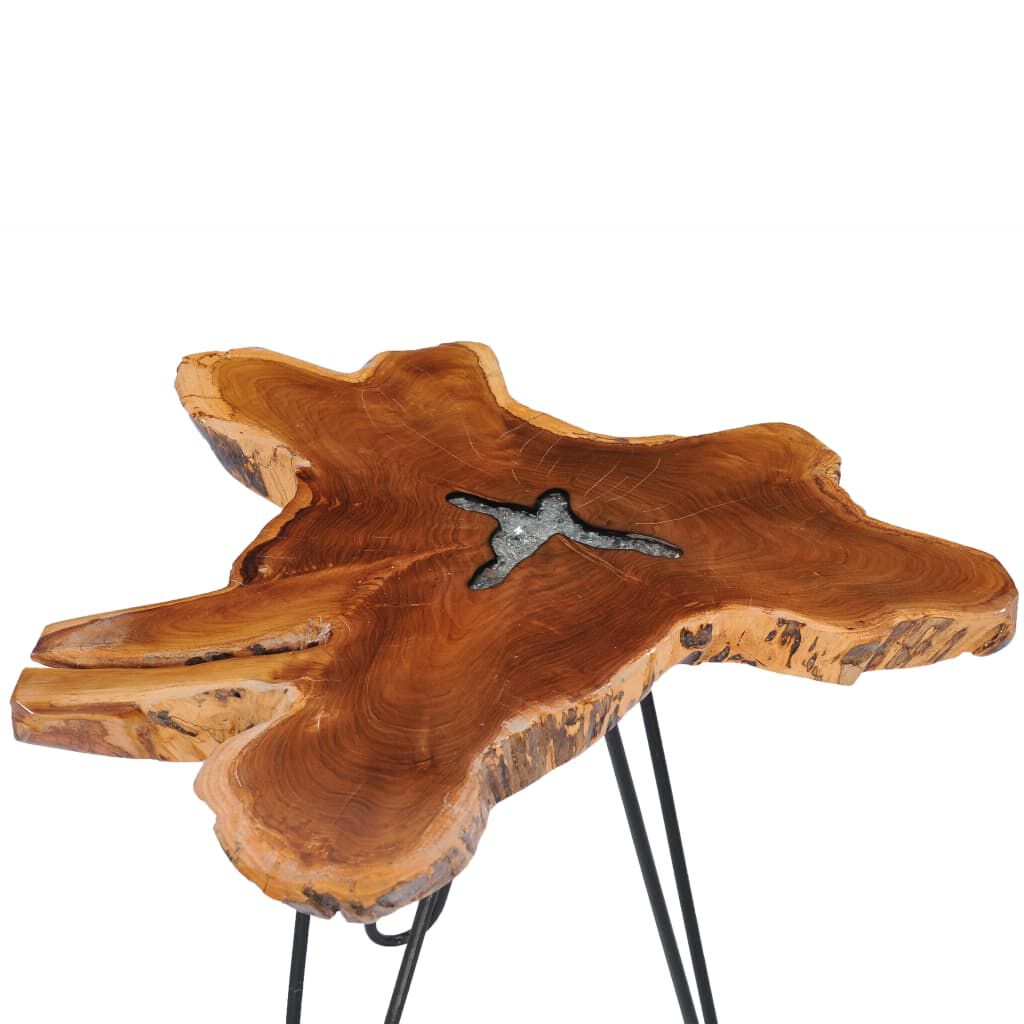 vidaXL Τραπεζάκι Σαλονιού 70x45 εκ. από Μασίφ Ξύλο Teak / Συνθ. Ρητίνη