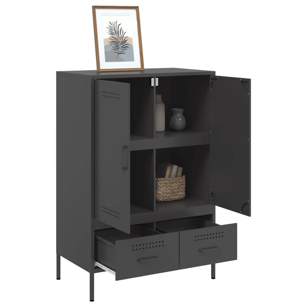 vidaXL Ντουλάπι Μαύρο 68 x 39 x 101,5 εκ. από Χάλυβα