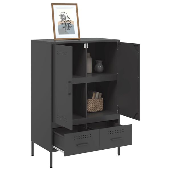 vidaXL Ντουλάπι Μαύρο 68 x 39 x 101,5 εκ. από Χάλυβα