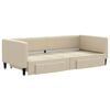 vidaXL Καναπές Κρεβάτι Συρόμενος Κρεμ 90x200 εκ. Ύφασμα & Συρτάρια
