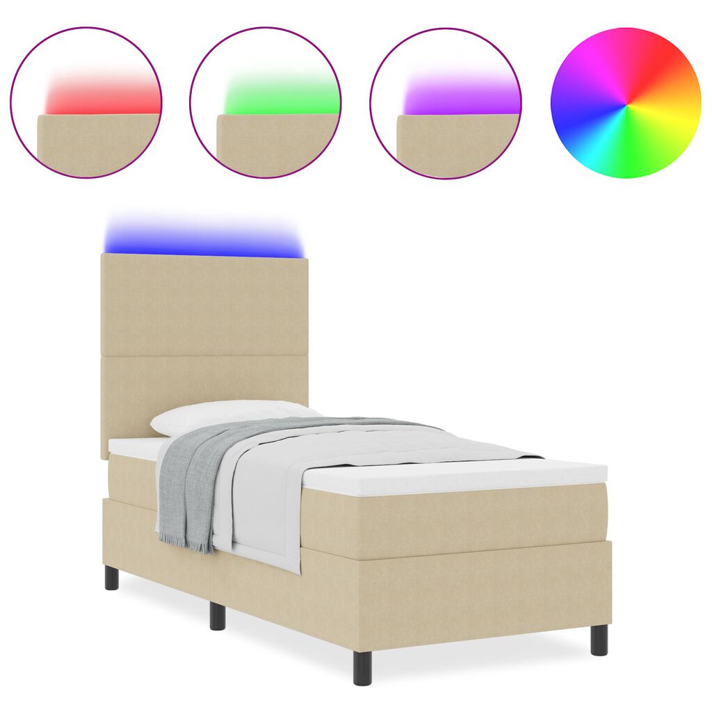 vidaXL Κλινάκι με Στρώμα & Φωτιστικό LED Πράσινο Γκρι 100x200 εκ. Από Κορυφαία Ύφανση